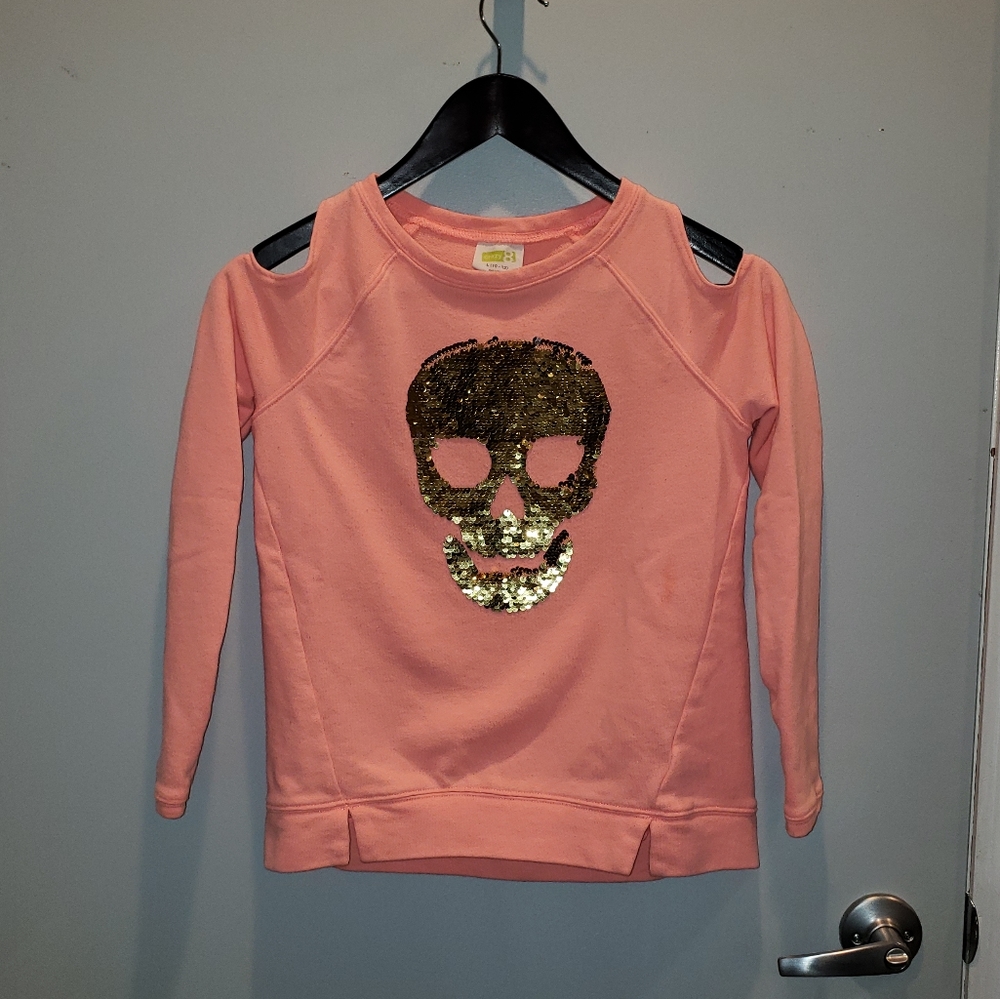 Crazy 8 girls Sequins skull sweatshirt